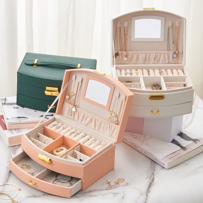 Luxury Jewelry Display Box Pu Skóra biżuteria pudełko do przechowywania pierścienia / naszyjnika