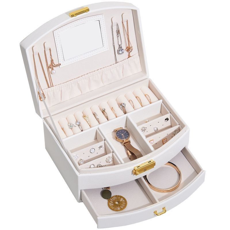 Luxury Jewelry Display Box Pu Skóra biżuteria pudełko do przechowywania pierścienia / naszyjnika