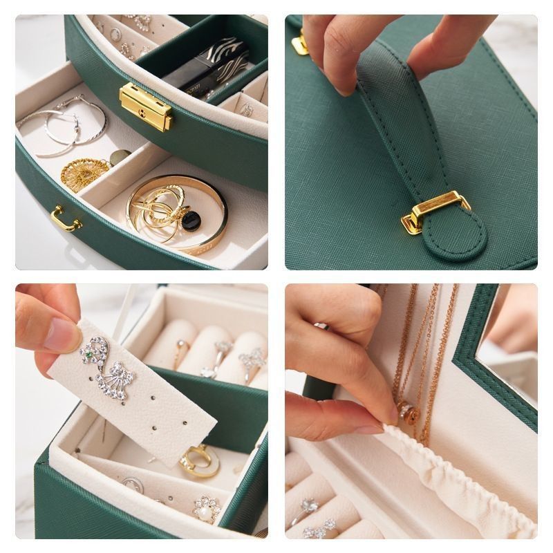 Luxury Jewelry Display Box Pu Skóra biżuteria pudełko do przechowywania pierścienia / naszyjnika