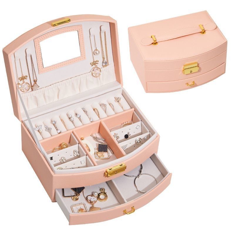Luxury Jewelry Display Box Pu Skóra biżuteria pudełko do przechowywania pierścienia / naszyjnika